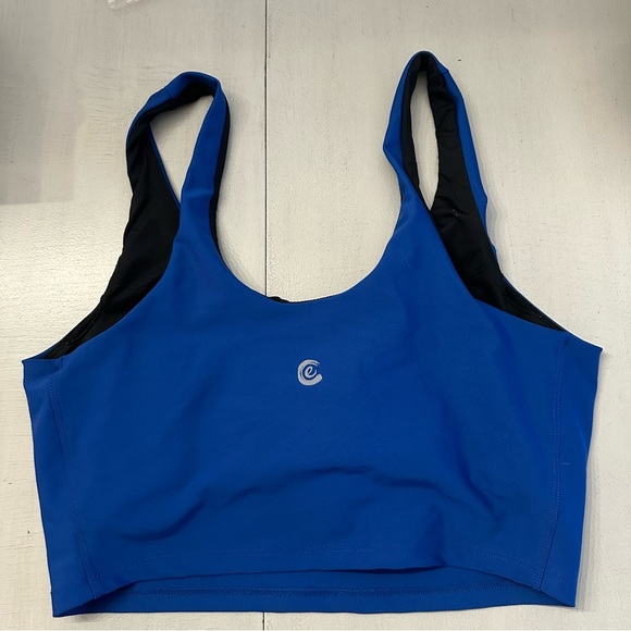 Johnny Was Calme Royal Blue & Black Endure Athletic Long Sports Bra Sz L GUC - Picture 7 of 7